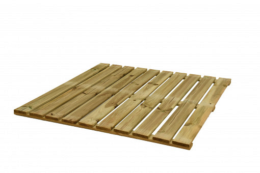 Grenen tuintegel, 100 x 100 cm., latdikte 1,8 cm.