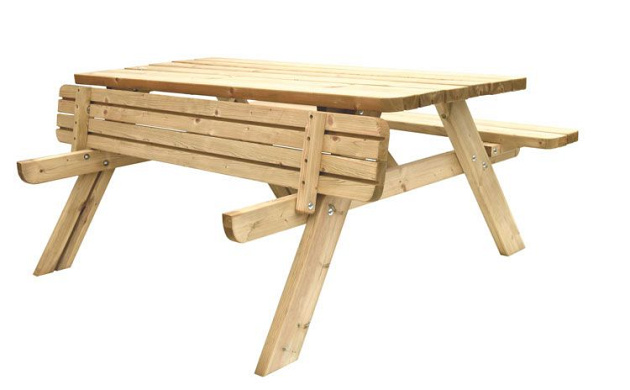 Picknicktafel Easy, 6-persoons, bladmaat 180 x 70 cm., opklapbaar