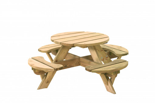 Kinderpicknicktafel Jimmy 4-persoons rond blad Ø 63 cm