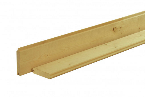 Vuren geschaafd blokhutprofiel, 2,8 x 14,5 x 300 cm., groen geïmpregneerd