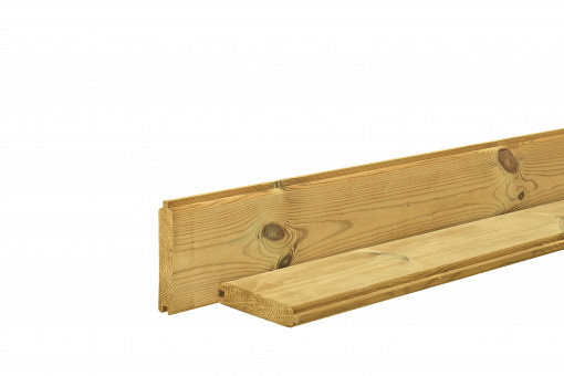 Grenen blokhutplank 2,8x14,5x400 cm, groen geïmpregneerd
