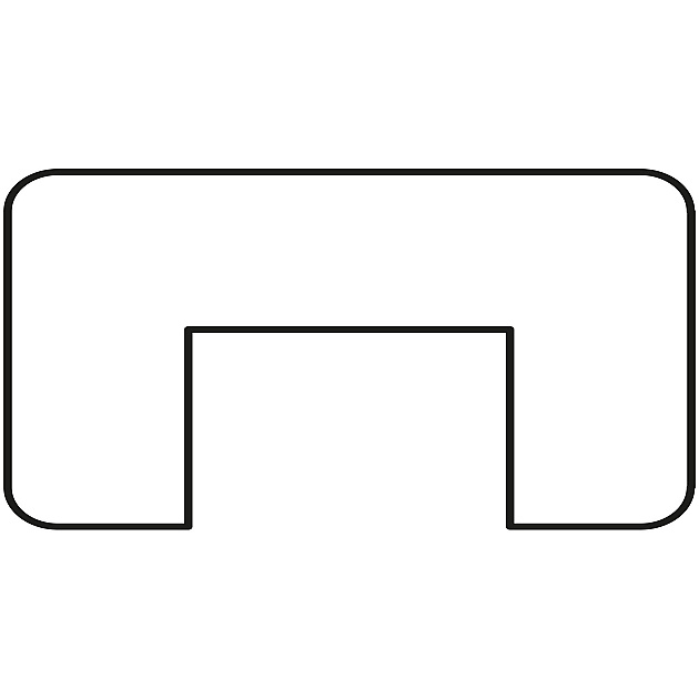 Hardhouten geschaafde damwandregel met sponning, 4,5 x 6,8 x 200 cm.