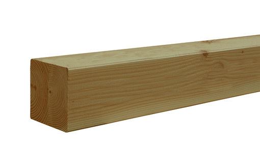 Douglas geschaafde, duplo verlijmde paal, 14 x 14 x 240 cm., groen geïmpregneerd