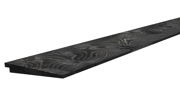 Douglas zweeds rabat plank, 1,1-2,7 x 19,3 x 400 cm., zwart gespoten