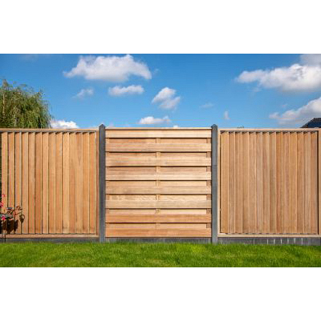 Tuinscherm geschaafd onbehandeld hardhout 18-planks 180x180 cm