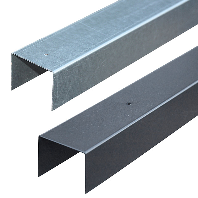 Verzinkt U-profiel zwart