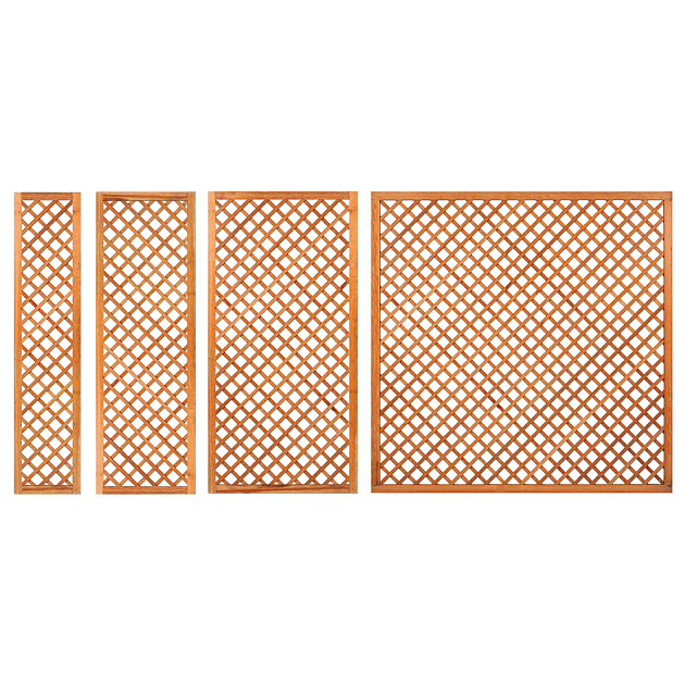 Trellis diagonaal met lijst 90x180 cm onbehandeld gescchaafd hardhout