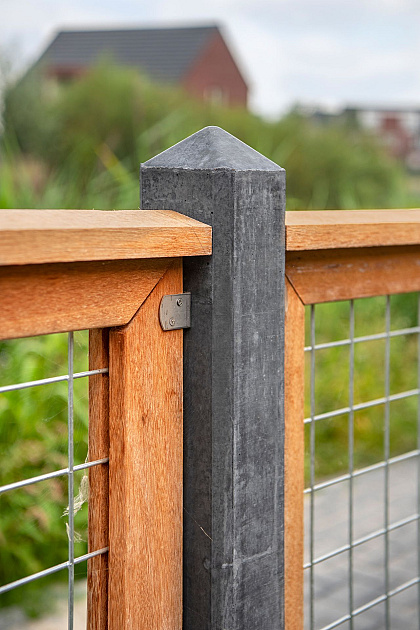Gaaselement 90x180 cm met kader 4,4x6,8 cm onbehandeld hardhout