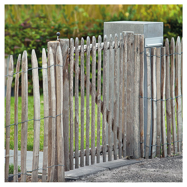 Kastanjepoort geschild 120x120 cm incl. twee palen en bevestigingsmateriaal