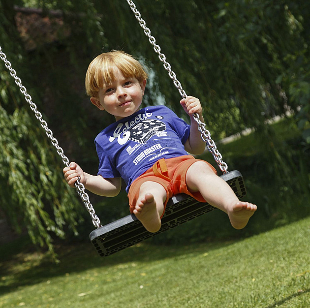 Rubberen schommel zwart, zitbreedte 36 cm