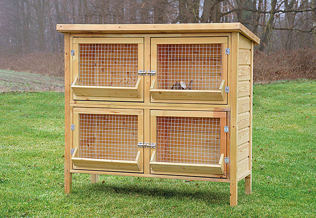 Konijnenverblijf Rijnlander 134x60x130 cm geïmpregneerd, geschaafd vurenhout