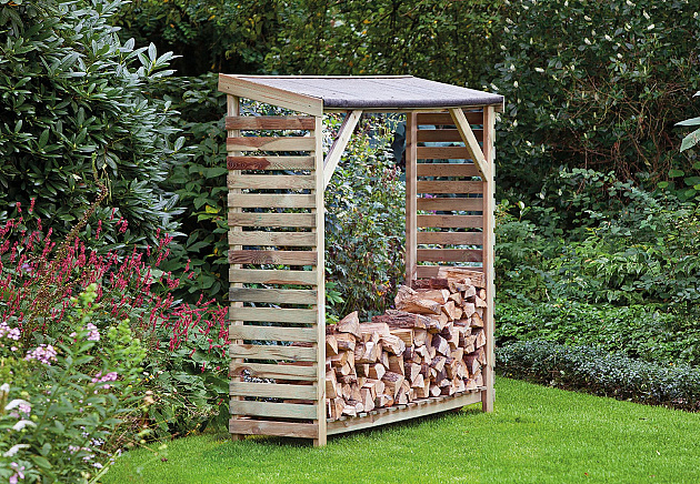 Openhaardhout berging 180x50x180 cm geïmpregneerd, geschaafd grenen