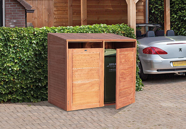 Containerberging dubbel 150x84x135 cm onbehandeld, geschaafd hardhout