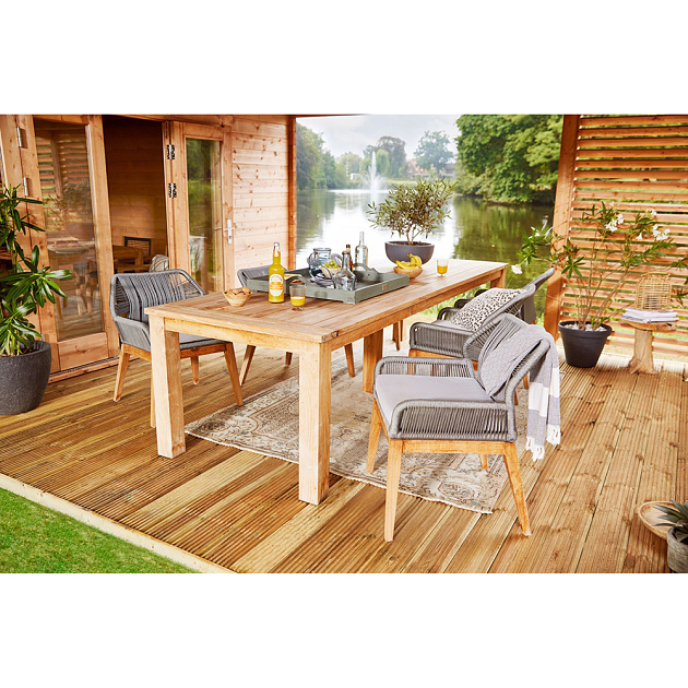 Stoel Granada incl. kussen onbehandeld teak 60x50x81 cm