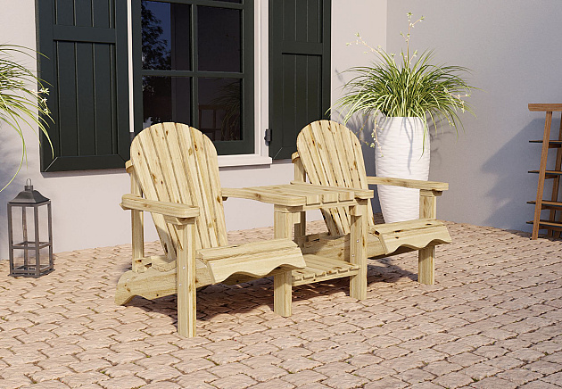 Loveseat Parijs geïmpregneerd, geschaafd vuren 175x90 cm