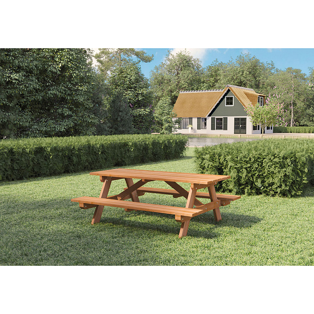 Picknicktafel Business geolied hardhout 200x160x75 cm