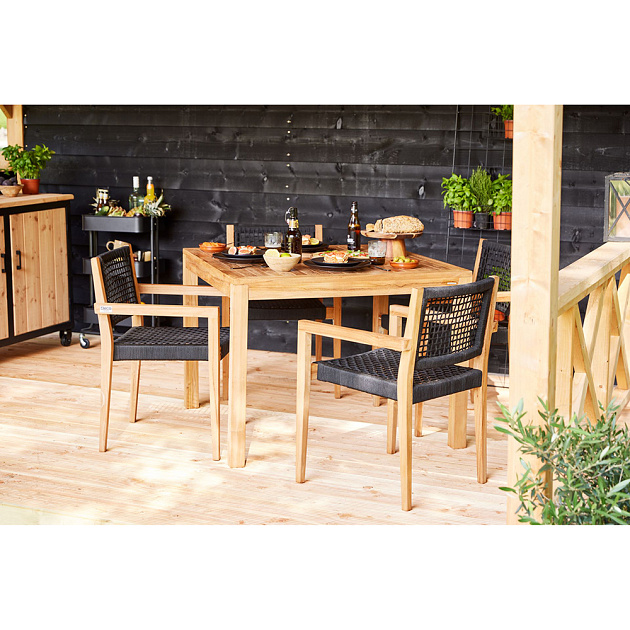 Tuintafel Vierkant 100x100x75 cm teak