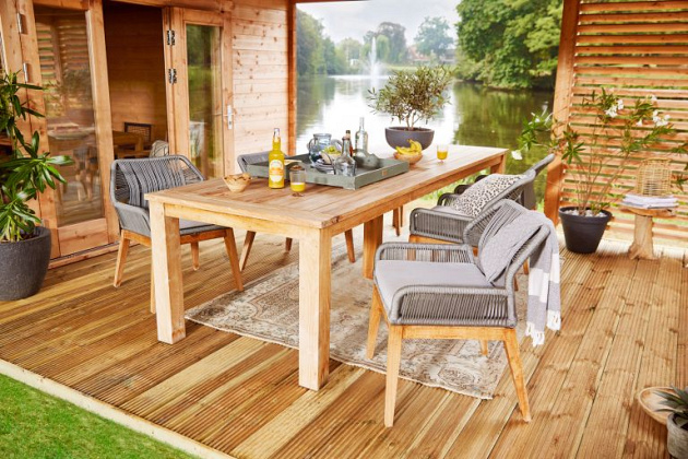 Tuintafel Rustiek (met extra middenpoot) 300x100x78 cm teak