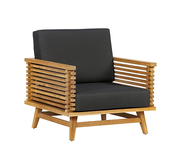 Riverside fauteuil 81x80x83 cm teak incl. kussens