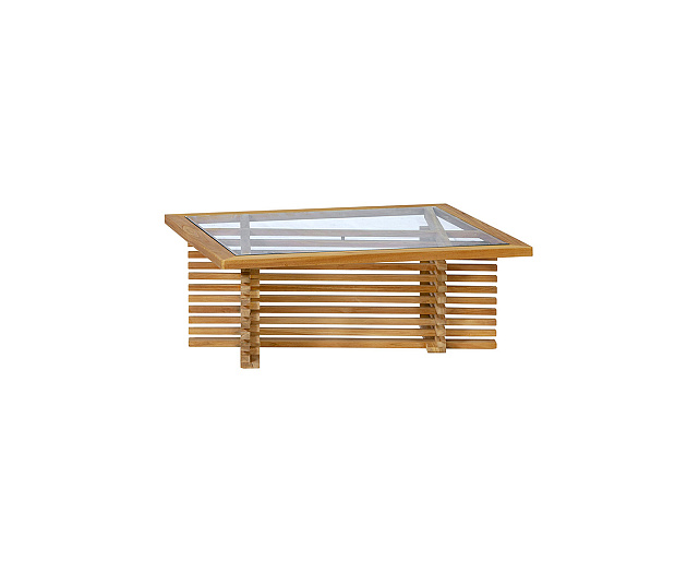Riverside tafel met glasplaat 100x80x39 cm teak