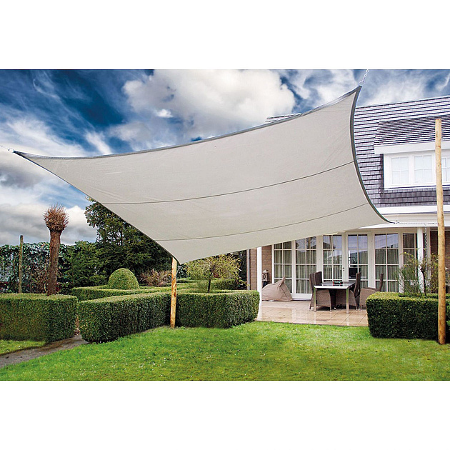 Zonnezeil vierkant 5,5x5,5 m zilvergrijs