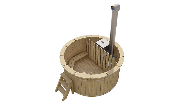 Hottub Basic met interne kachel onbehandeld geschaafd vuren