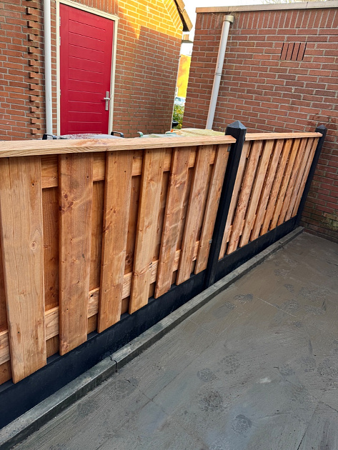 JWOODS Tuinscherm Red Wood 19-planks 180x90 cm Geschaafd