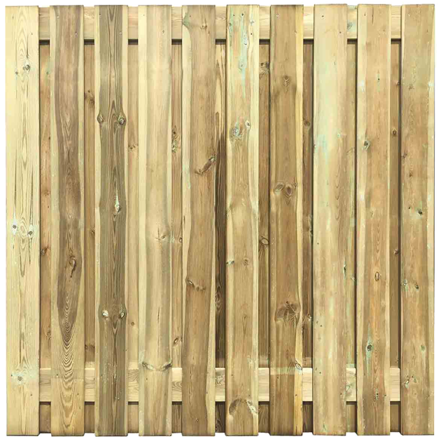 Grenen Tuinscherm Afbouw Links 21-Planks Scherm 180x180/90 cm