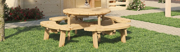 Picknicktafel Giant geolied hardhout 250x160x75 cm