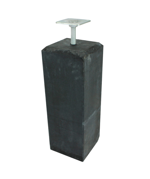 Betonpoer Glad 15x15x60 cm Antraciet incl. verstelbare plaat M16