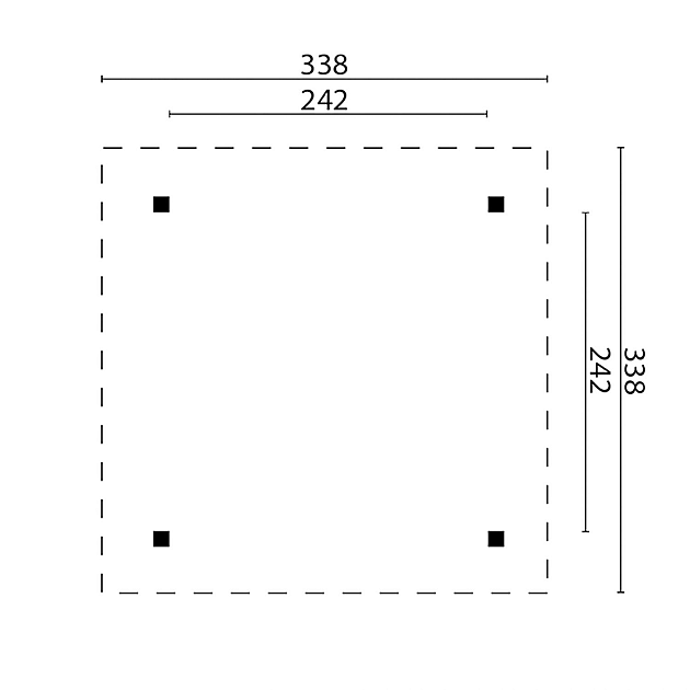 Prieel Tourist geïmpregneerd geschaafd vuren 338x338x305 cm (exclusief dakbedekking)