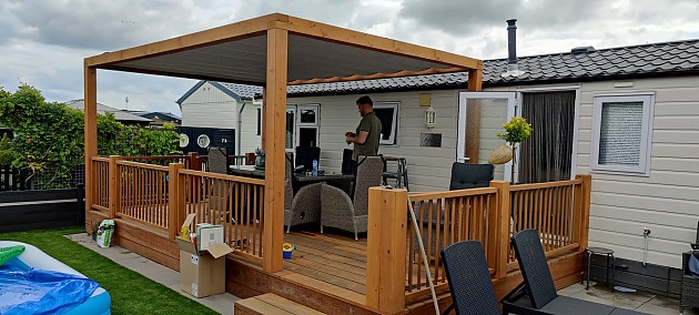 JWOODS DHZ Pergola 600x400 cm, Geschaafd