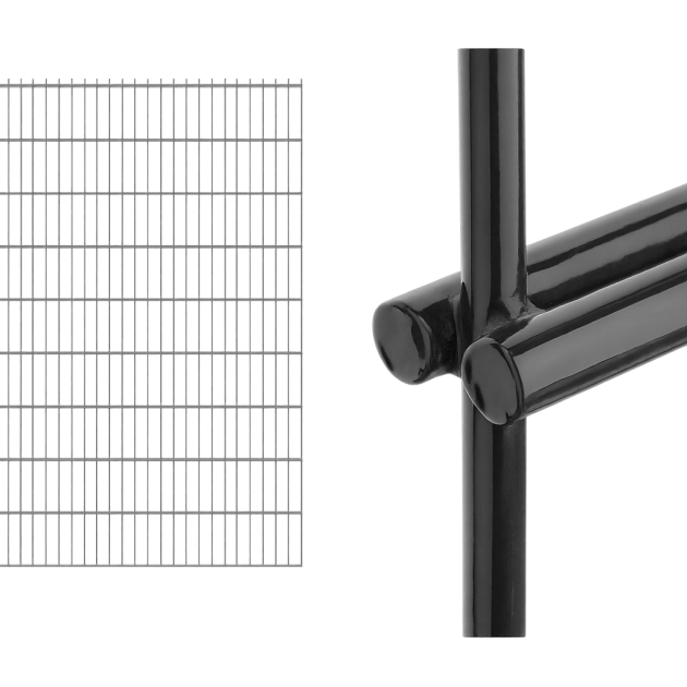 Hillfence metalen staafmatten zwart, 250x103 cm.