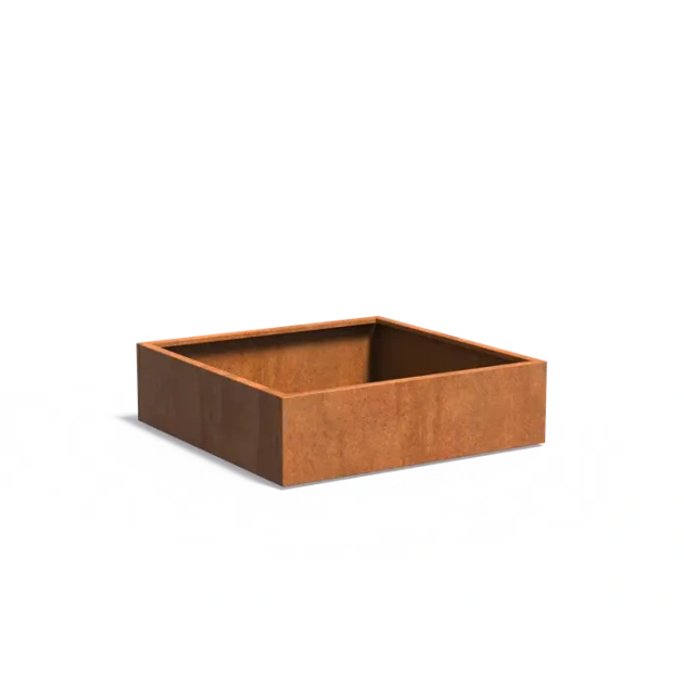 Plantenbak Carrez met bodem cortenstaal 140x140x40 cm
