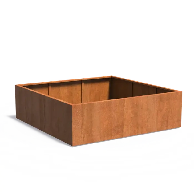 Plantenbak Carrez met bodem cortenstaal 200x200x60 cm