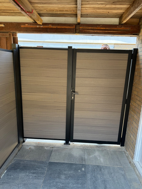 33836 neofence tuindeur 100x180 cm oak 380295