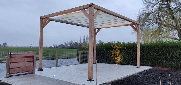 JWOODS DHZ Pergola XL 400x400 cm, Geschaafd