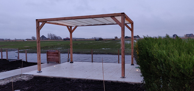 JWOODS DHZ Pergola XL 400x300 cm, Fijnbezaagd