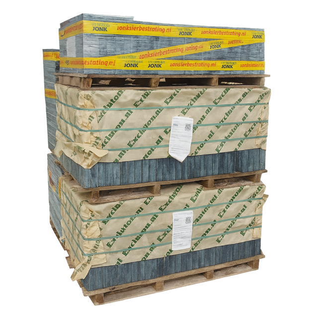 Restpartij Schagen: ca. 9m2 Straksteen 20x30x6 cm musselkalk