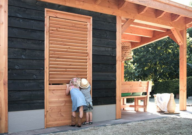 Shutterscherm met paneel geschaafd douglas 89x224 cm onbehandeld