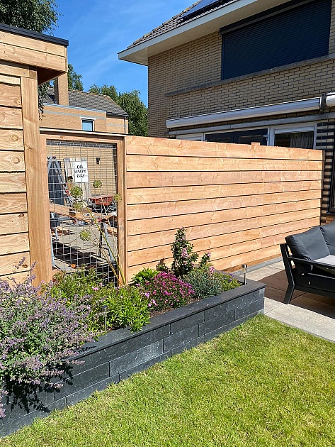 JWOODS Douglas Fijnbezaagde Plank 2,2x20x400 cm, zwart gedompeld
