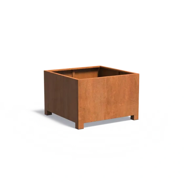 Plantenbak Carrez met poten cortenstaal 120x120x80 cm