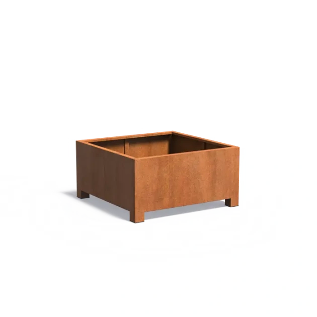 Plantenbak Carrez met poten cortenstaal 120x120x60 cm