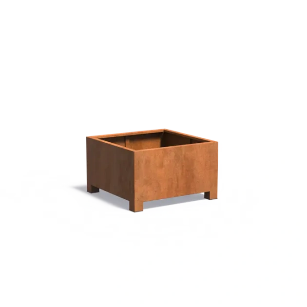 Plantenbak Carrez met poten cortenstaal 100x100x60 cm