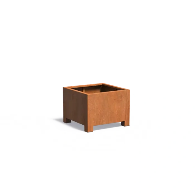 Plantenbak Carrez met poten cortenstaal 80x80x60 cm