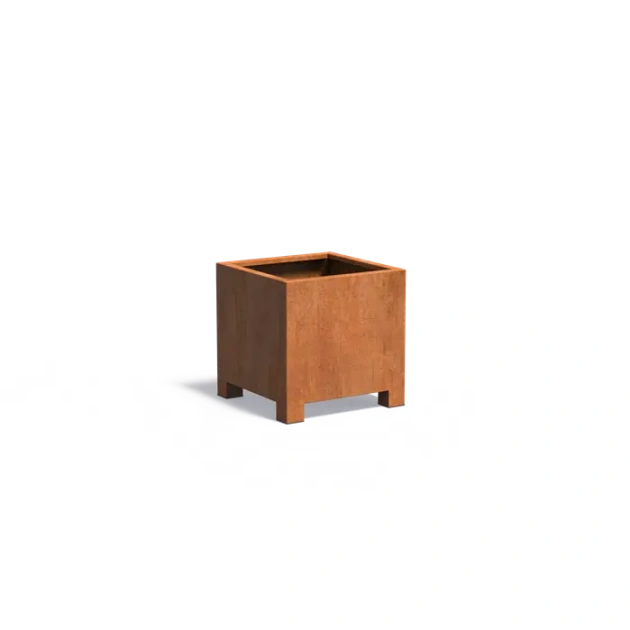Plantenbak Carrez met poten cortenstaal 70x70x70 cm