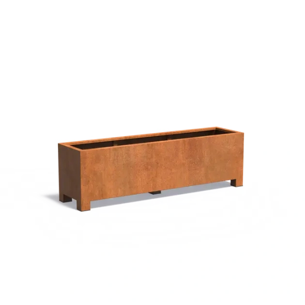 Plantenbak Carrez met poten cortenstaal 200x50x60 cm