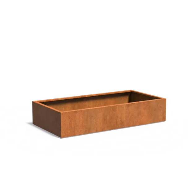 Plantenbak Carrez met bodem cortenstaal 200x100x40 cm