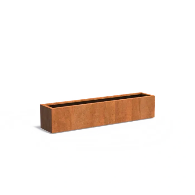 Plantenbak Carrez met bodem cortenstaal 200x40x40 cm