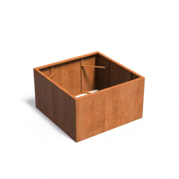 Plantenbak Carrez zonder bodem cortenstaal 140x140x80 cm